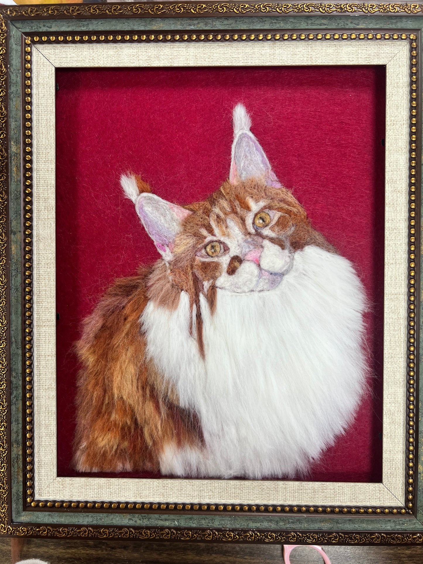 Custom Pet Portrait - Needle Felted Wool ）(13.2 inches / 33.3 cm)