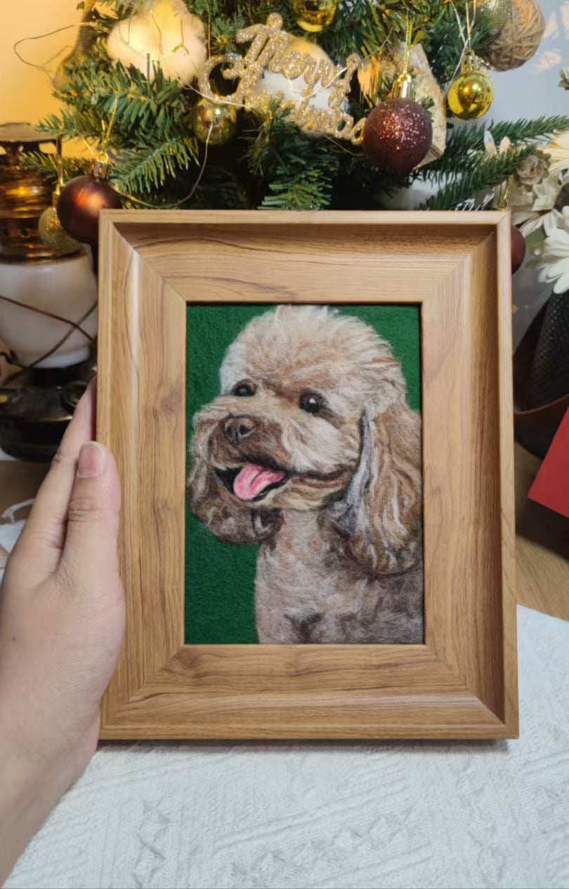 Custom Pet Portrait - Needle Felted Wool (9.2" / 23.3 cm)