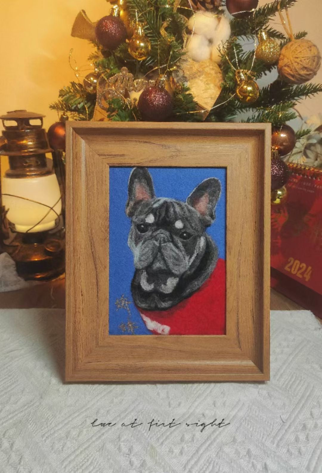 Custom Pet Portrait - Needle Felted Wool (9.2" / 23.3 cm)