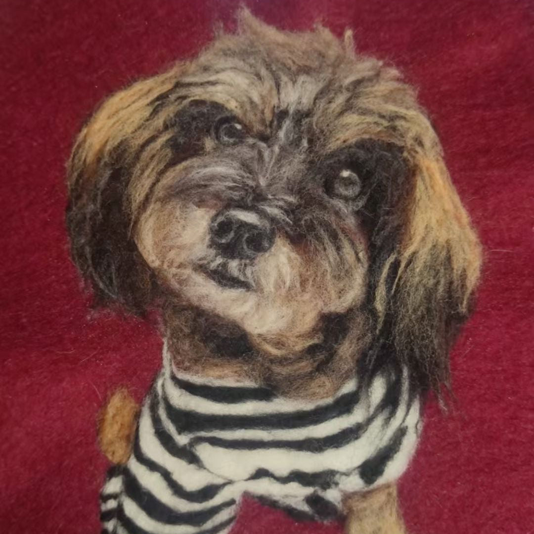 Custom Pet Portrait - Needle Felted Wool (9.2" / 23.3 cm)