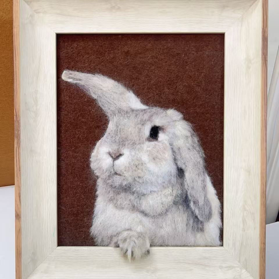 Custom Pet Portrait - Needle Felted Wool (9.2" / 23.3 cm)